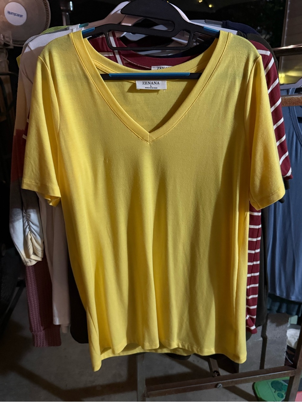 Zenana Outfitters Yellow V-Neck Short Sleeve Tee